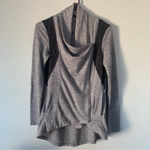 Sweet Rain Gray and Black Asymmetrical Fun Lightweight Zipper Jacket  Size Small